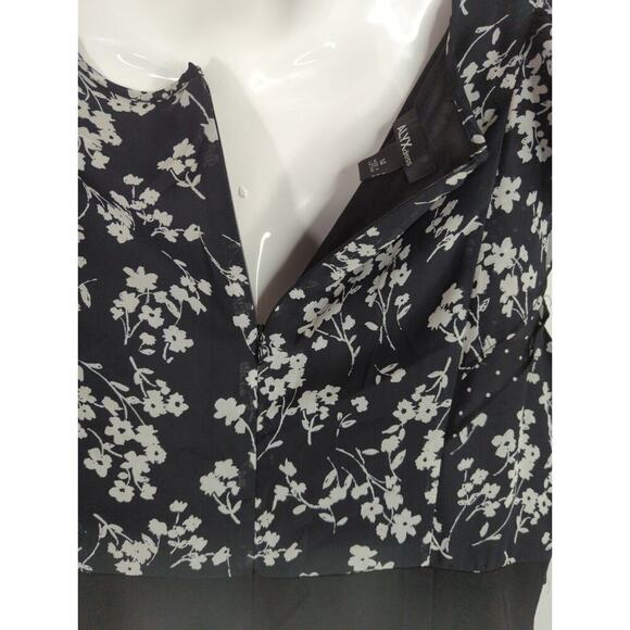 Alyx Womens Floral Flutter Short Sleeve Sheath Dress Black Size‎ 14 NWT Modest - Picture 5 of 8